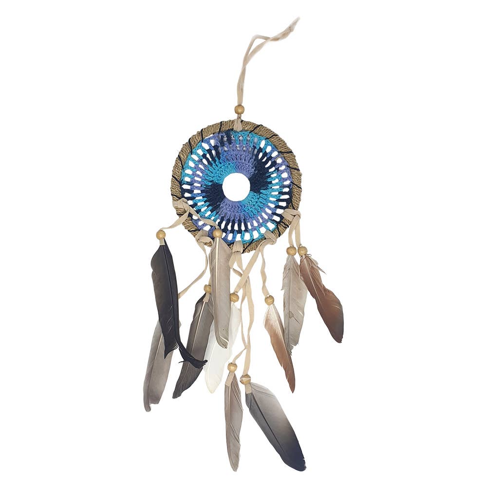 Crochet Dream Catcher, 12cm Ring: Blue & Purple