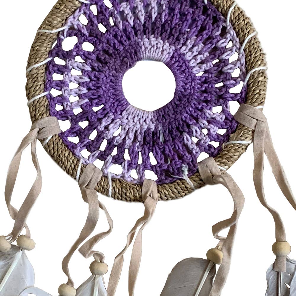 Crochet Dream Catcher, 12cm Ring: Blue & Purple