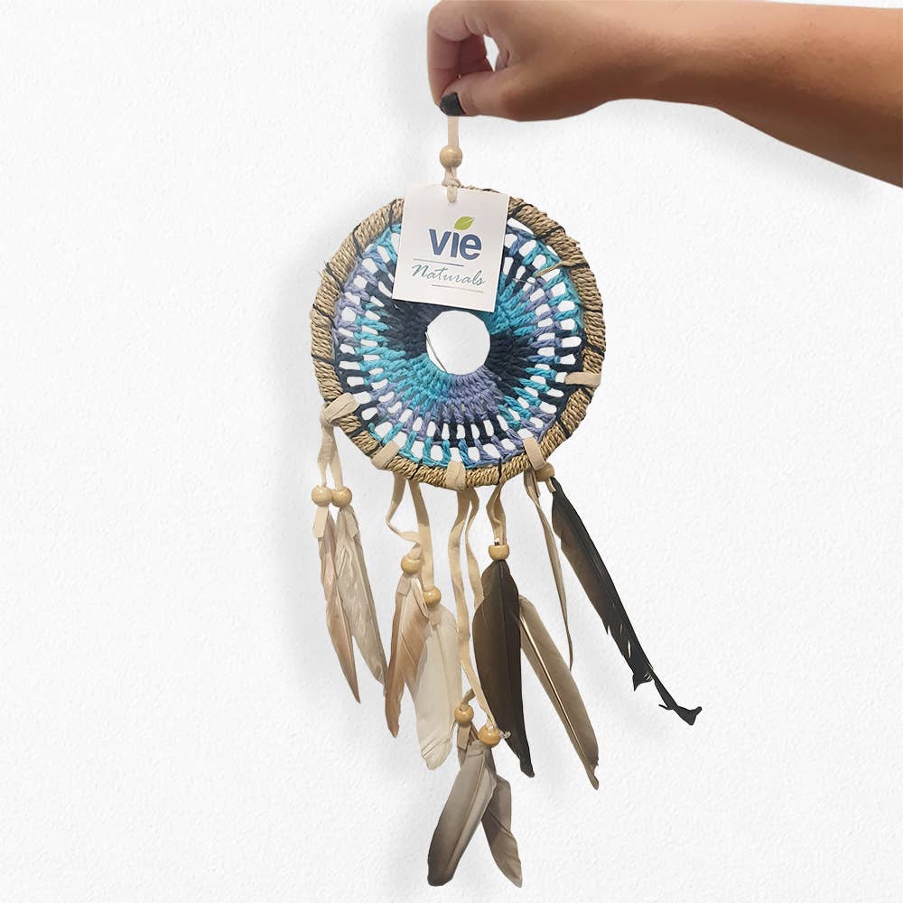Crochet Dream Catcher, 12cm Ring: Blue & Purple