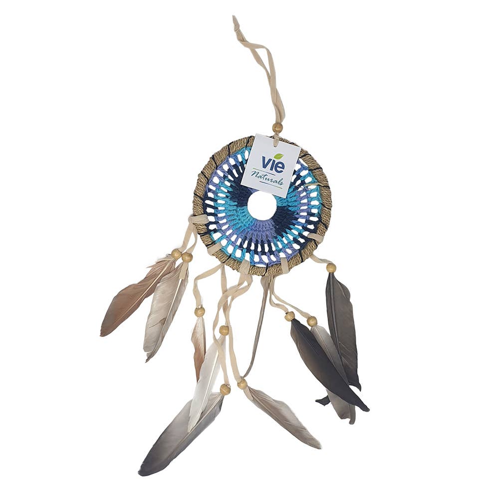 Crochet Dream Catcher, 12cm Ring: Blue & Purple