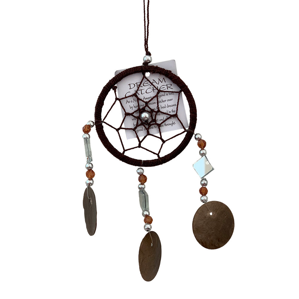 Vie Naturals Capiz Dream Catcher, No Feathers, 6cm, Brown