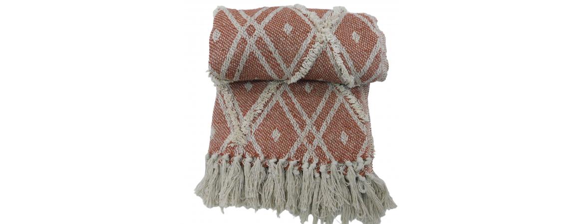 Cotton Throw 125 x 150cm -Red Diamond