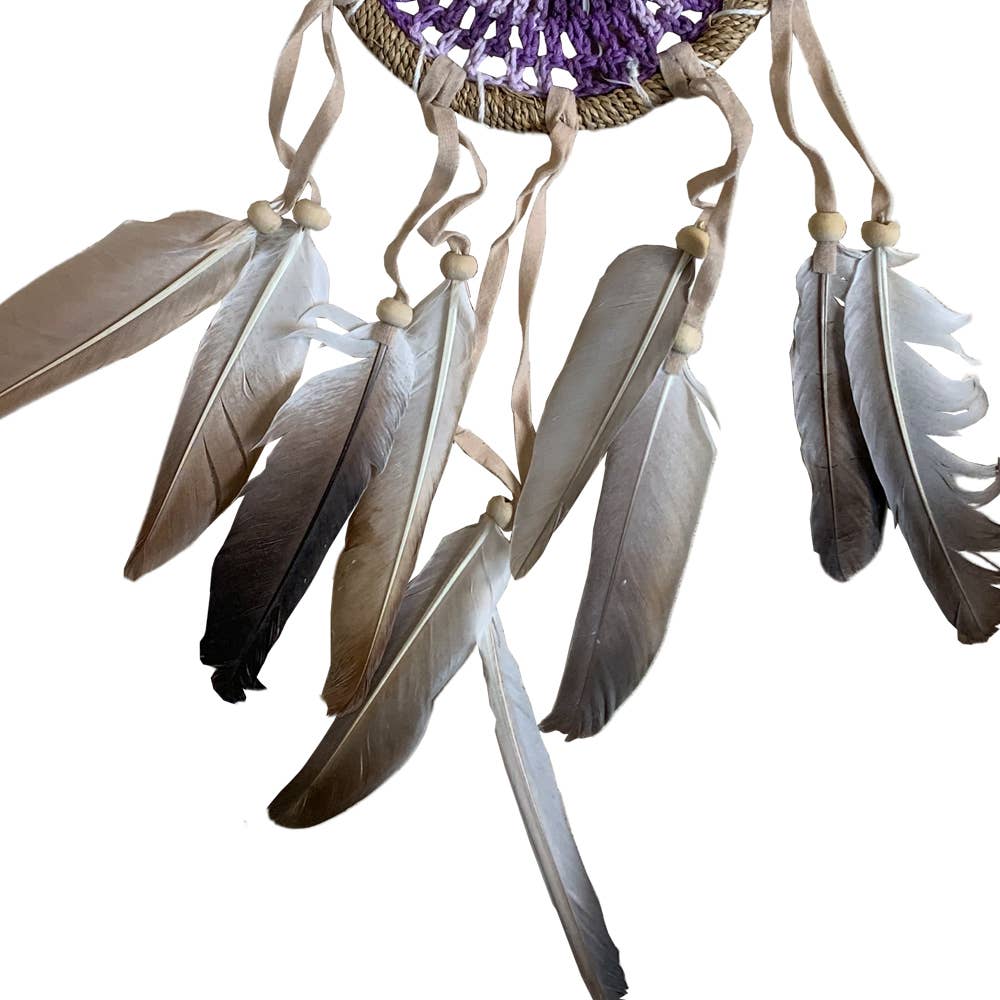 Crochet Dream Catcher, 12cm Ring: Blue & Purple