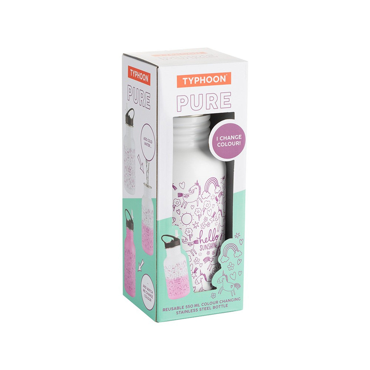 Pure Kids Colour Change Hello Bottle 550Ml