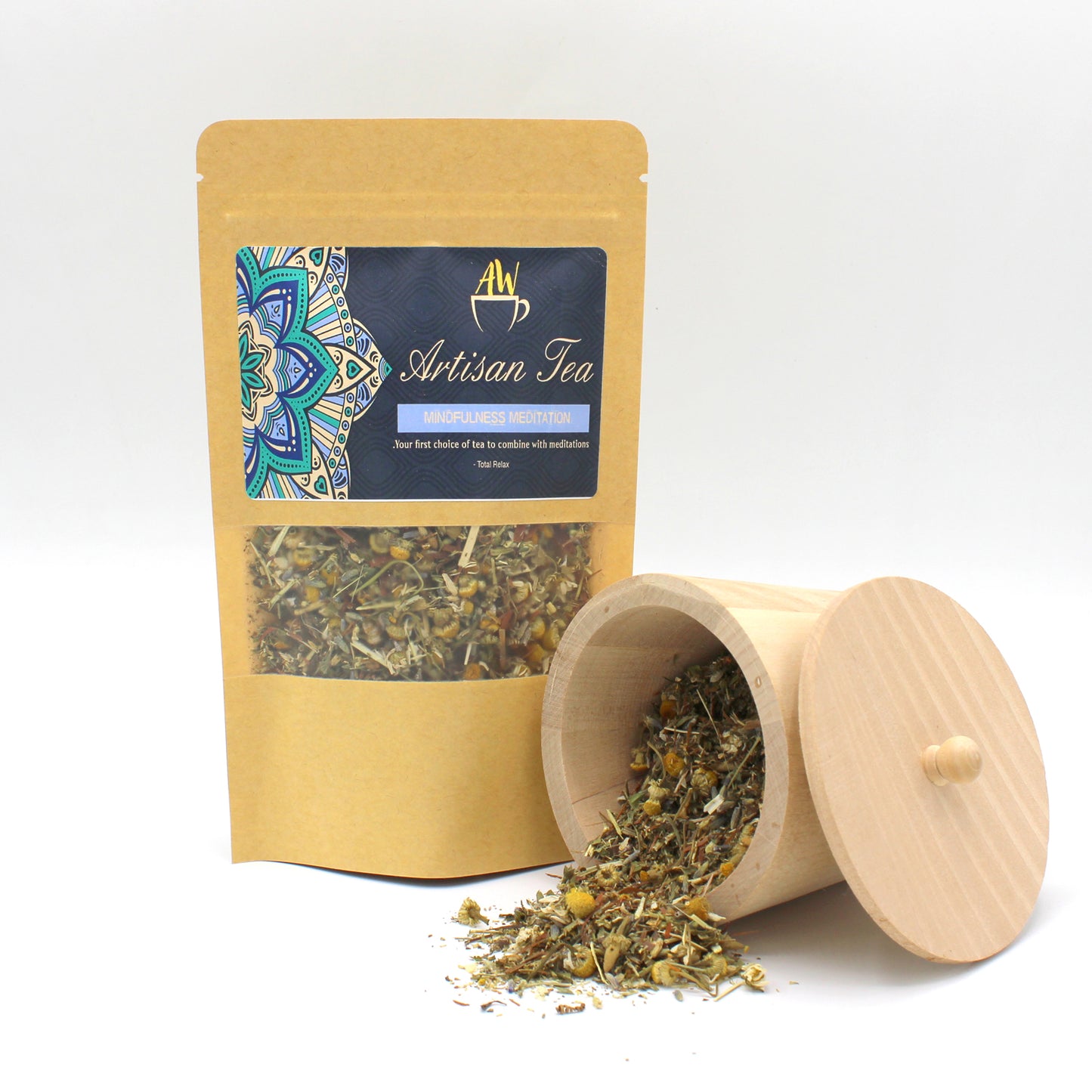 Herbal Teapot Set - Blue Pattern