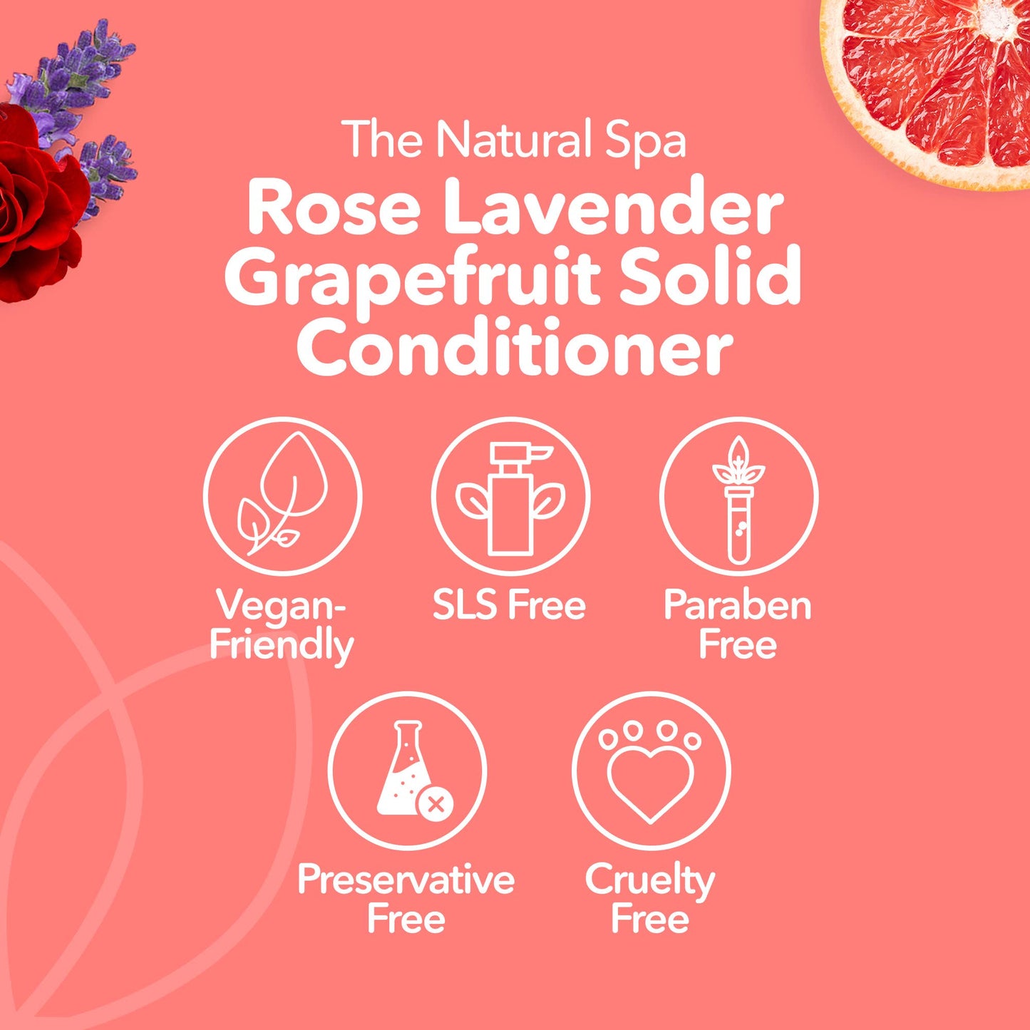 Rose, Grapefruit, Lavender, Solid Conditioner