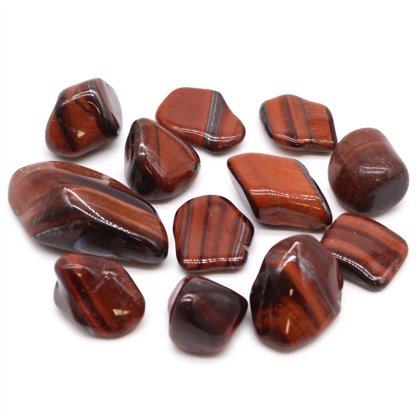 Medium African Tumble Stone - Tiger's Eye - Red